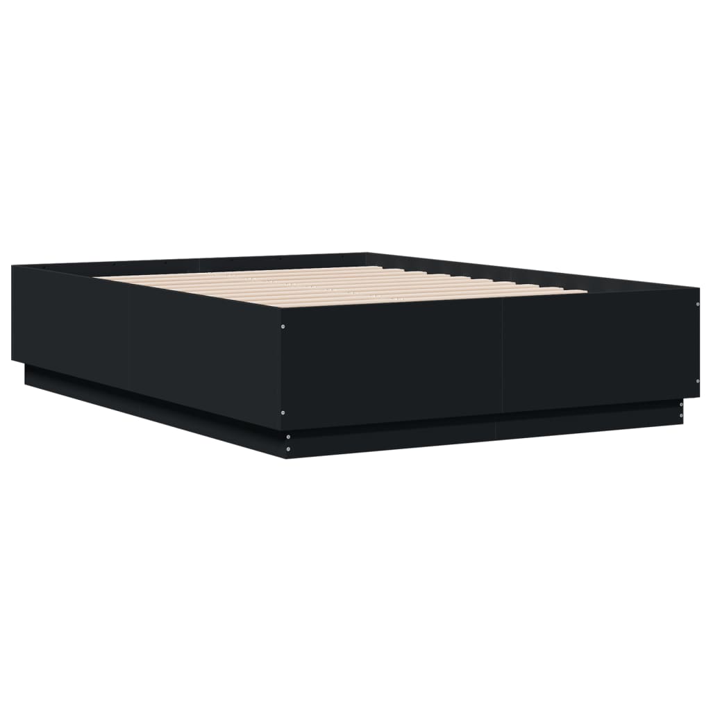 Giroletto Con Luci Led Nero 135x190 Cm In Legno Multistrato - Image 3