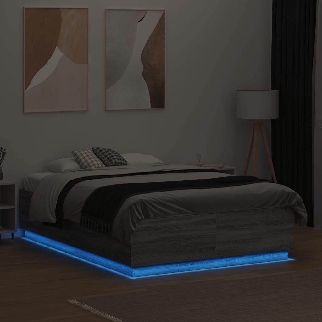 Giroletto Luci Led Grigio Sonoma 120x190 Cm Legno Multistrato - Image 4