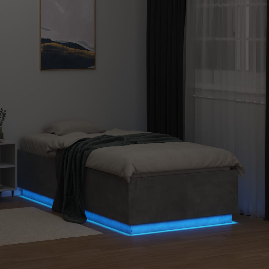 Giroletto Luci Led Grigio Cemento 90x190cm In Legno Multistrato - Image 4