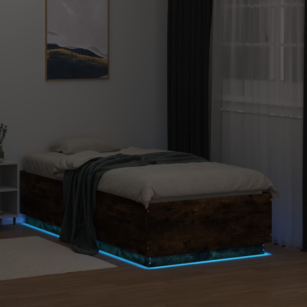 Giroletto Luci Led Rovere Fumo 90x190 Cm In Legno Multistrato - Image 4