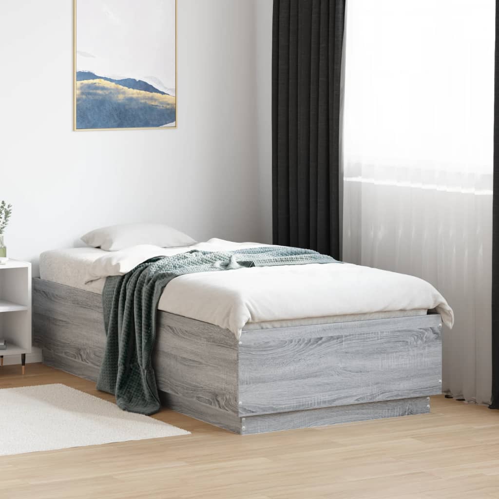 Giroletto Luci Led Grigio Sonoma 75x190 Cm In Legno Multistrato