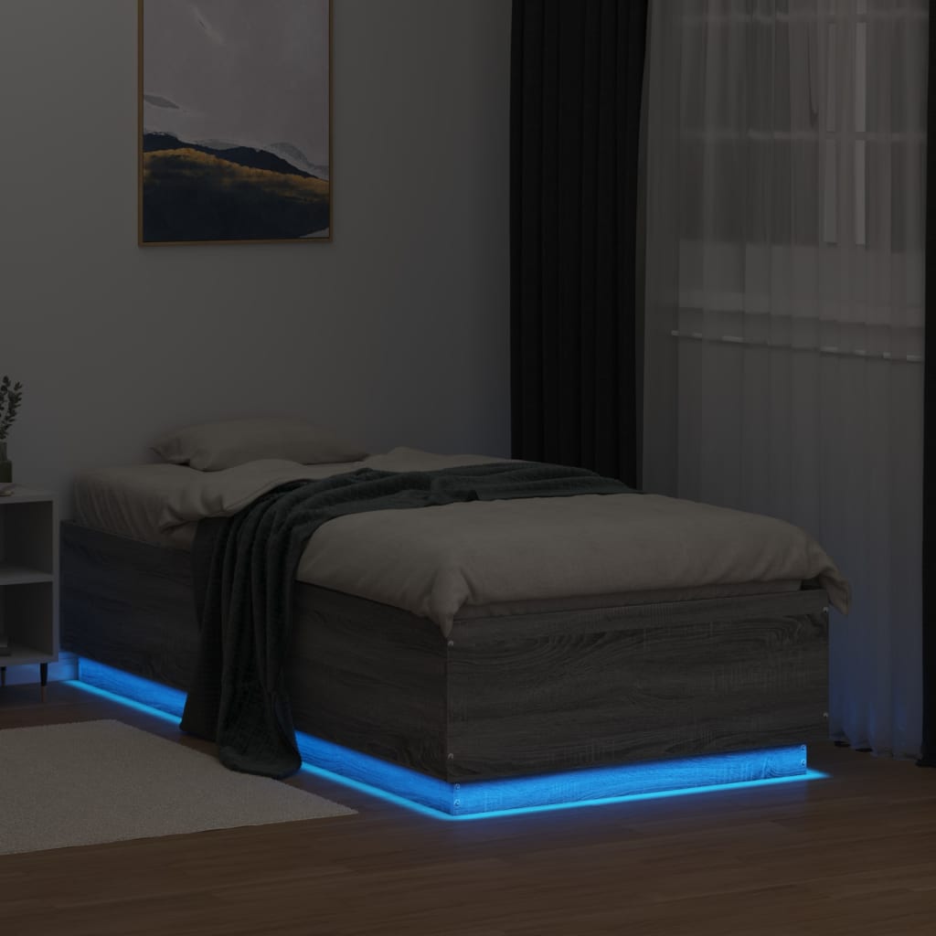 Giroletto Luci Led Grigio Sonoma 75x190 Cm In Legno Multistrato - Image 4