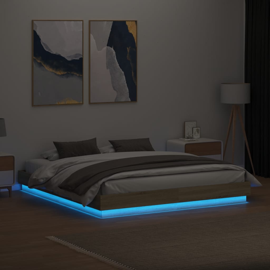 Giroletto Con Luci Led Rovere Sonoma 200x200 cm - Image 4