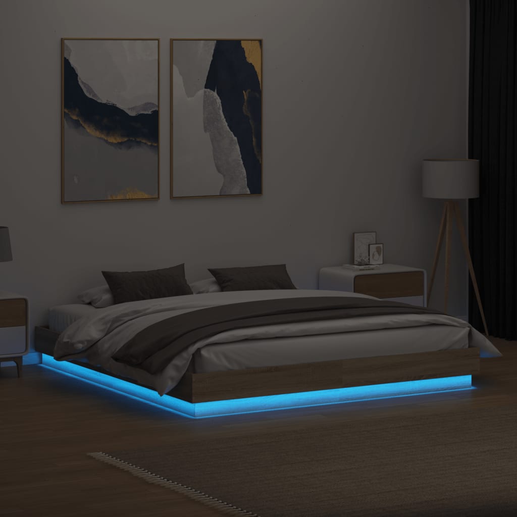 Giroletto Con Luci Led Rovere Sonoma 180x200 cm - Image 4