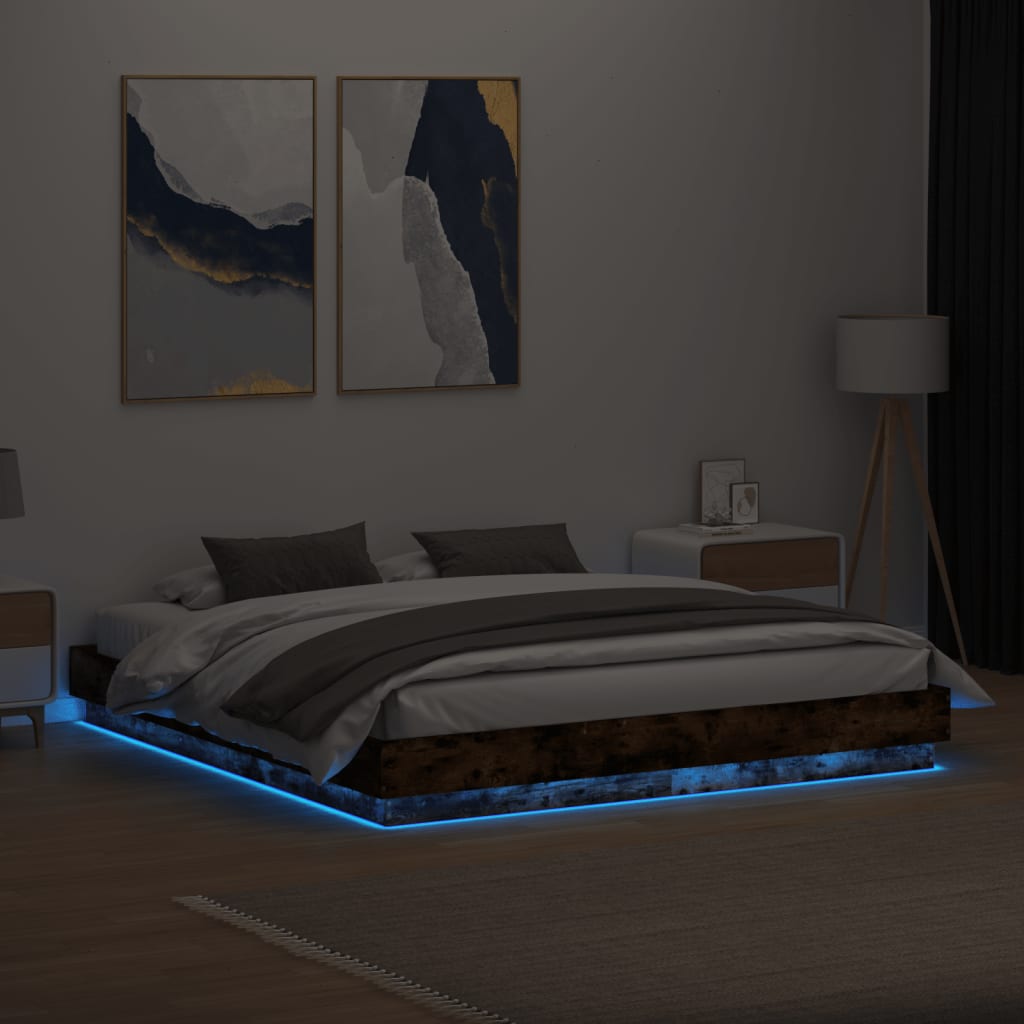 Giroletto Con Luci Led Rovere Fumo 180x200 cm - Image 4