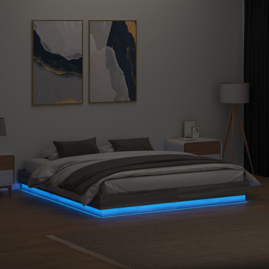 Giroletto Con Luci Led Grigio Sonoma 180x200 cm - Image 4