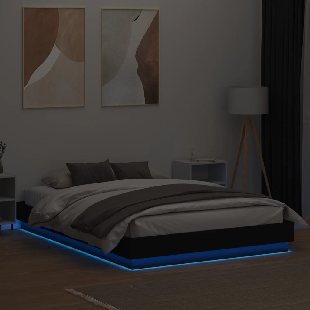Giroletto Con Led Senza Materasso Nero 150x200 cm - Image 4