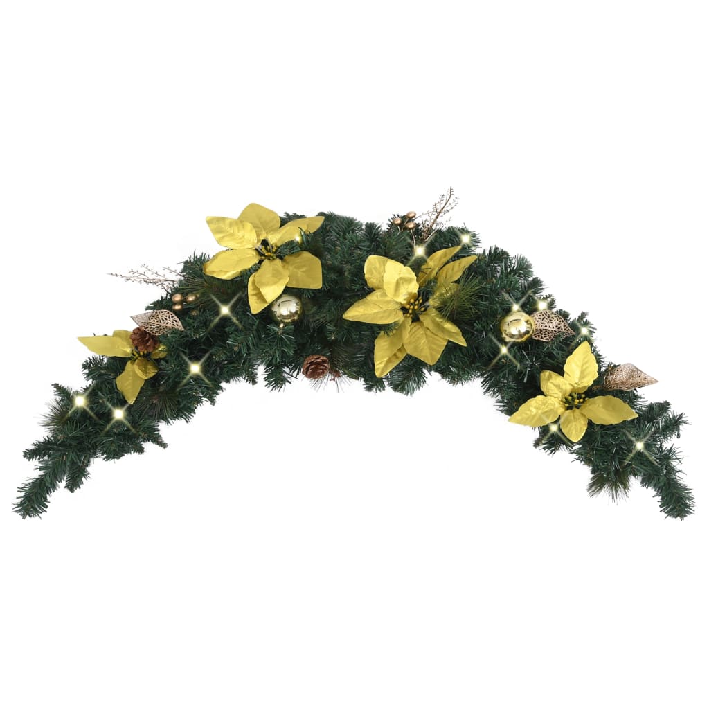 Ghirlanda Di Natale Ad Arco Con Lucine Led Verde 90 Cm In Pvc