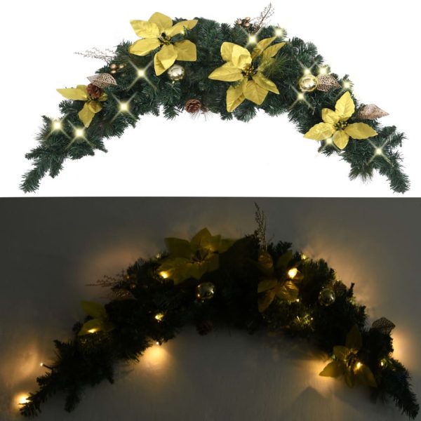 Ghirlanda Di Natale Ad Arco Con Lucine Led Verde 90 Cm In Pvc - Image 3
