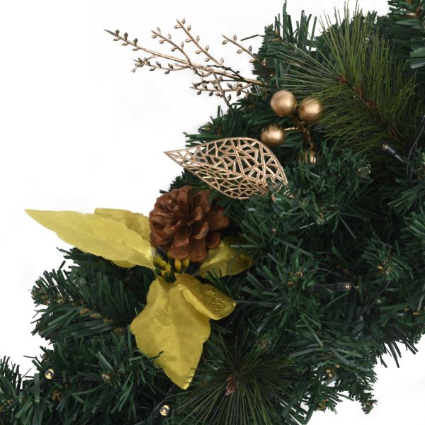 Ghirlanda Di Natale Ad Arco Con Lucine Led Verde 90 Cm In Pvc - Image 4