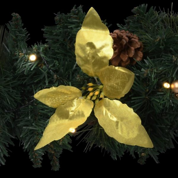 Ghirlanda Di Natale Ad Arco Con Lucine Led Verde 90 Cm In Pvc - Image 6