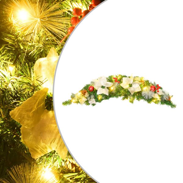Ghirlanda Di Natale Ad Arco Con Lucine Led Verde 90 Cm In Pvc