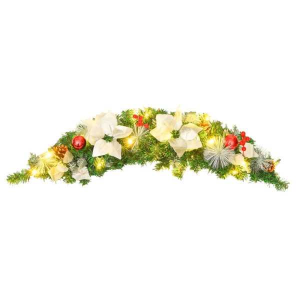 Ghirlanda Di Natale Ad Arco Con Lucine Led Verde 90 Cm In Pvc - Image 2