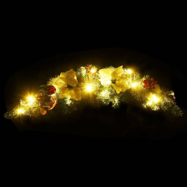 Ghirlanda Di Natale Ad Arco Con Lucine Led Verde 90 Cm In Pvc - Image 4