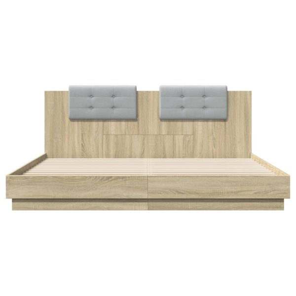 Giroletto Con Testiera E Led Rovere Sonoma 180x200 cm - Image 6