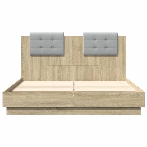 Giroletto Con Testiera E Led Rovere Sonoma 140x190 cm - Image 6