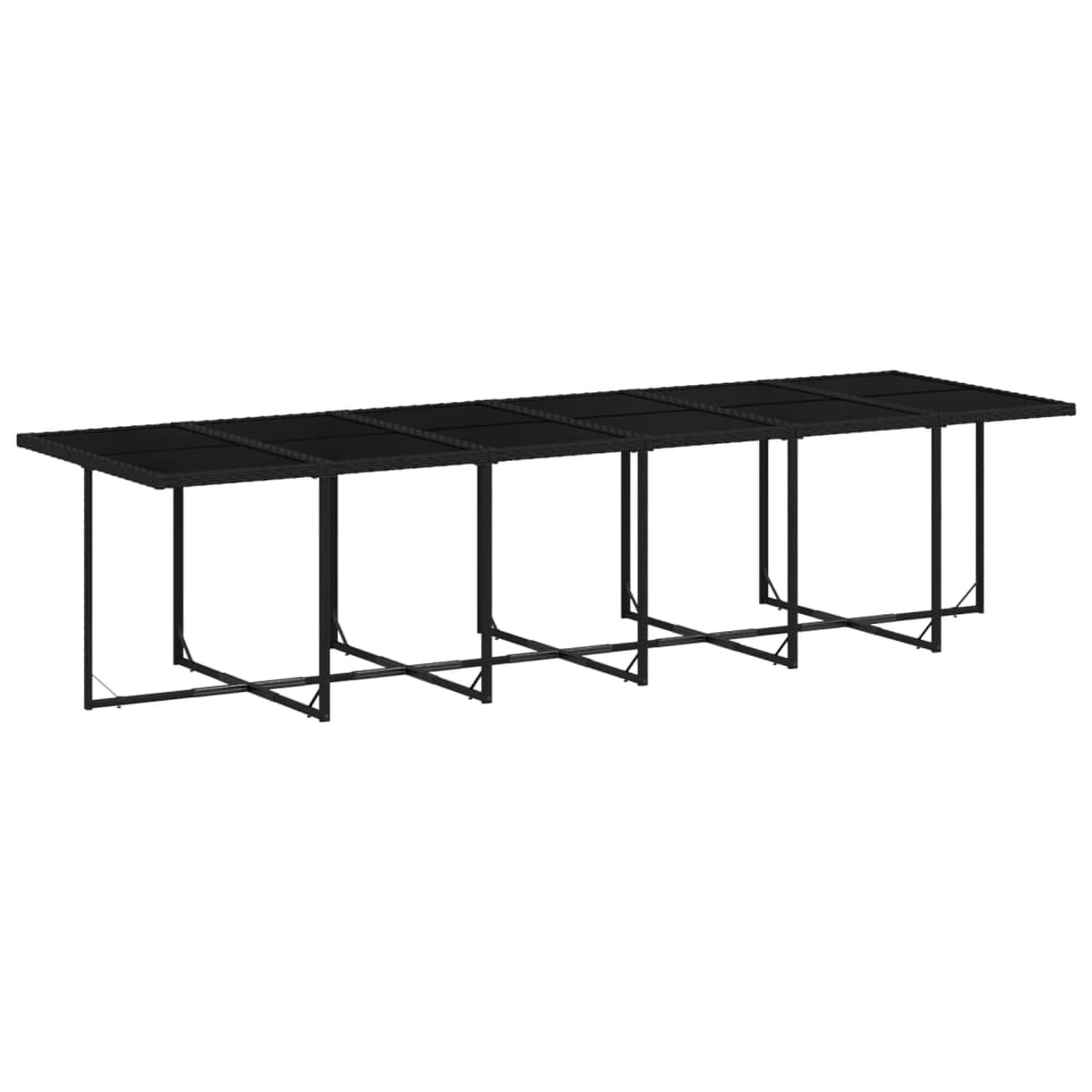 Set Da Pranzo Da Giardino 13pz Con Cuscini Nero In Polyrattan - Image 3