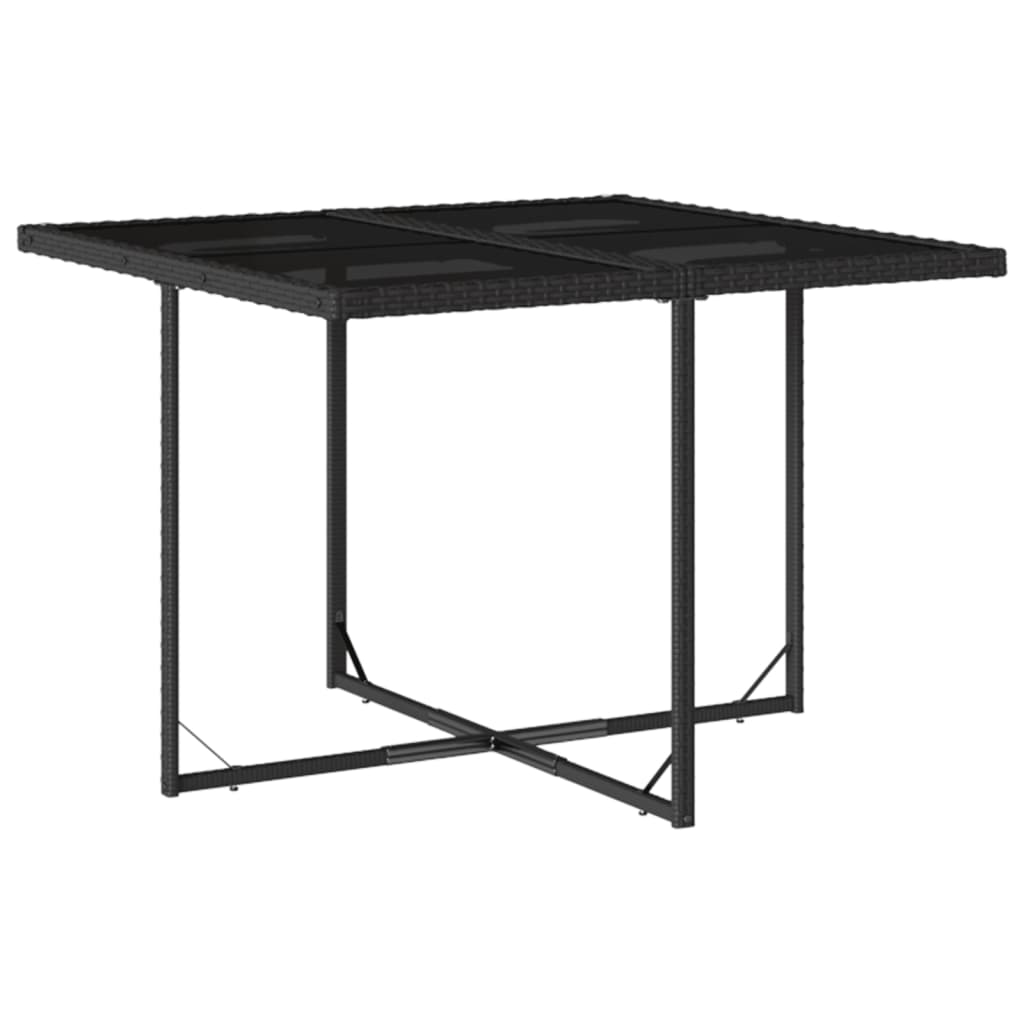 Set Da Pranzo Da Giardino 9 Pz Con Cuscini Nero In Polyrattan - Image 3