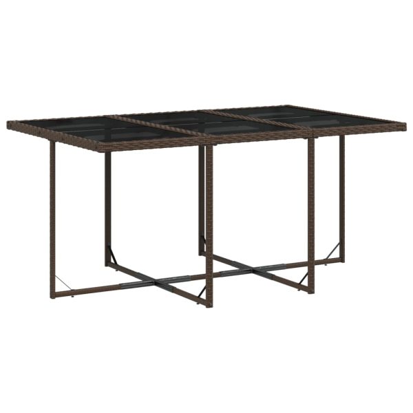 Set Da Pranzo Da Giardino 11 Pz Con Cuscini Polyrattan Marrone - Image 3