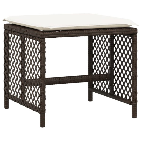 Set Da Pranzo Da Giardino 11 Pz Con Cuscini Polyrattan Marrone - Image 5