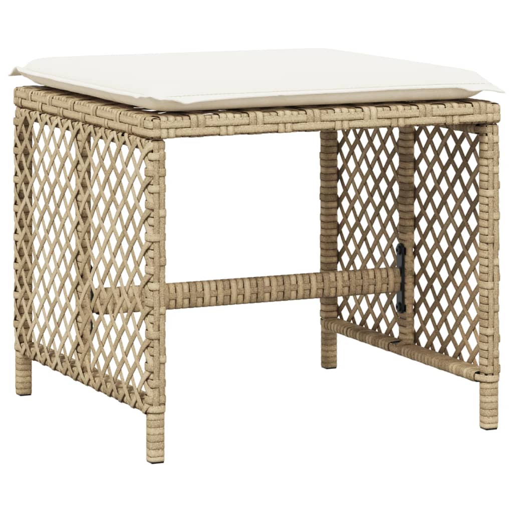 Set Da Pranzo Da Giardino 15 Pz Con Cuscini Beige In Polyrattan - Image 5