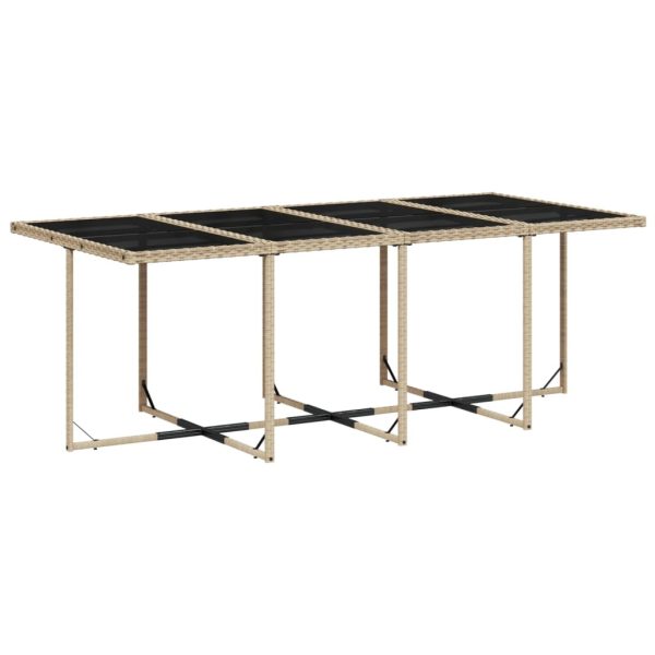 Set Da Pranzo Da Giardino 9 Pz Con Cuscini Beige In Polyrattan - Image 4