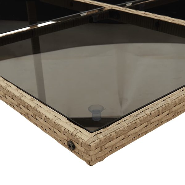 Set Pranzo Da Giardino 11 Pz Con Cuscini Beige Misto Polyrattan - Image 4