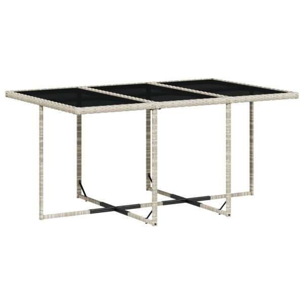 Set Pranzo Giardino 11pz Con Cuscini Grigio Chiaro Polyrattan - Image 6