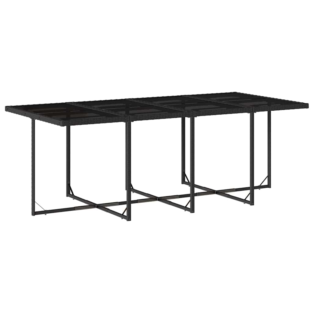 Set Da Pranzo Da Giardino 13pz Con Cuscini Nero In Polyrattan - Image 3