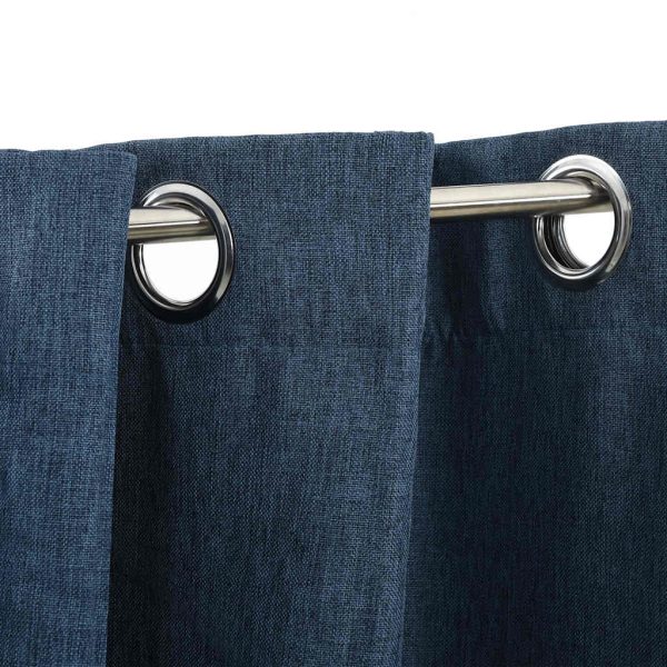 Tenda Oscurante Effetto Lino Con Occhielli Blue 290x245cm - Image 3