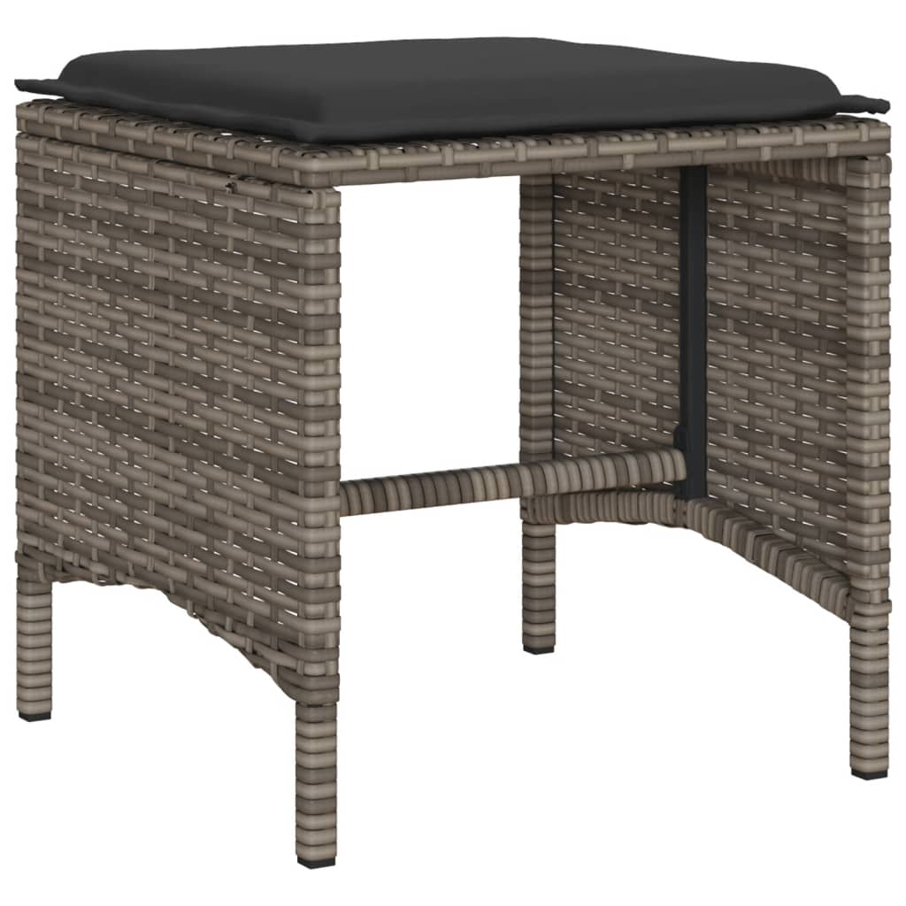 Set Divano Da Giardino 6 Pz Con Cuscini Grigio In Polyrattan - Image 4