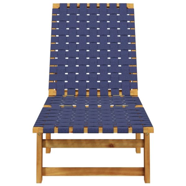 Lettini Prendisole 2pz Blu Scuro Legno Massello Acacia Tessuto - Image 4