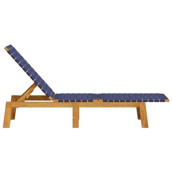 Lettini Prendisole 2pz Blu Scuro Legno Massello Acacia Tessuto - Image 5