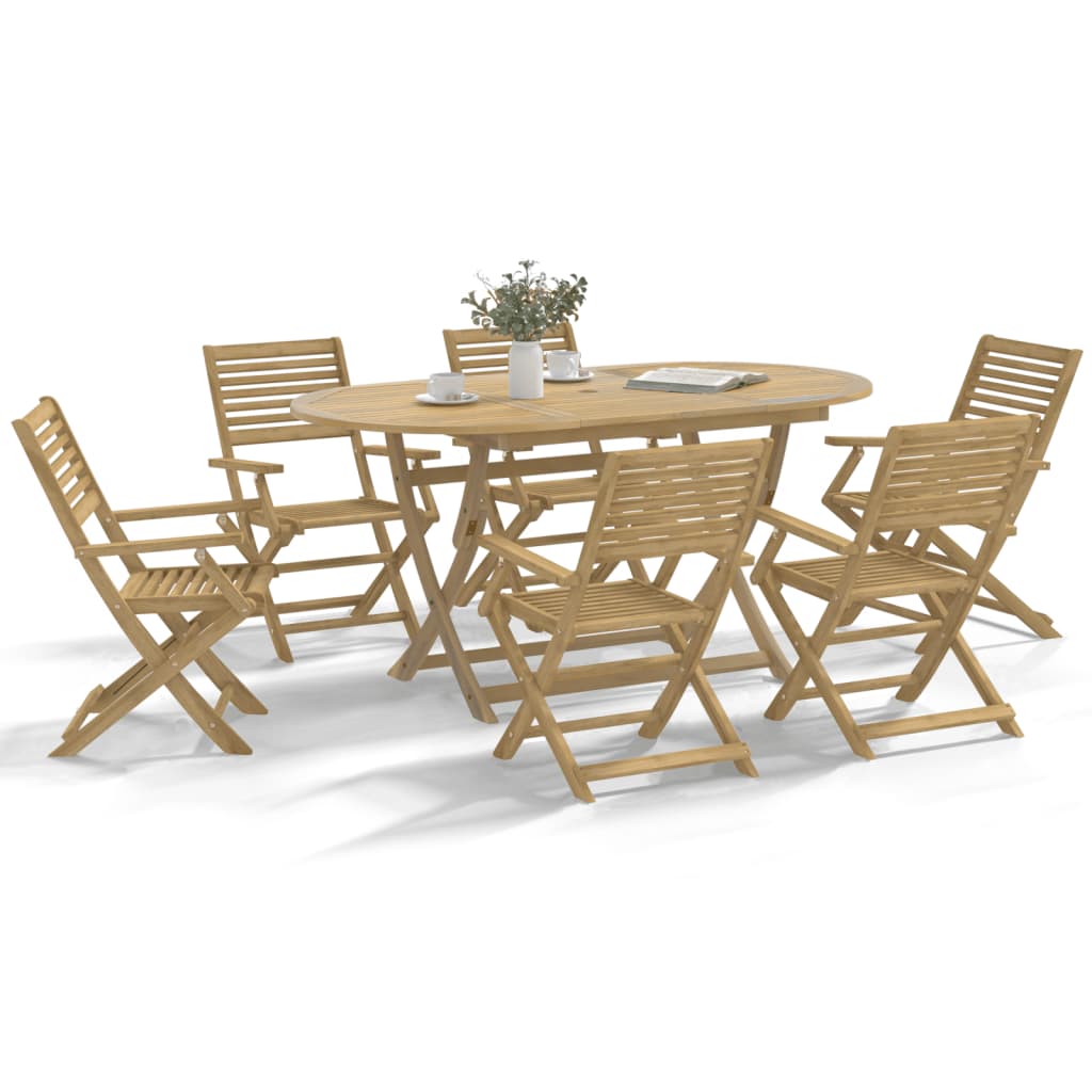 Sedie Giardino Pieghevoli 8pz 54,5x61,5x86,5 Cm Massello Acacia