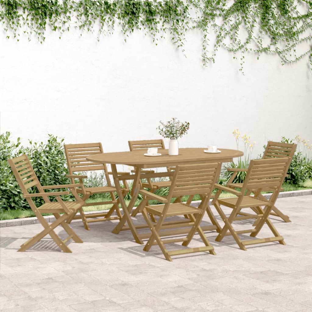 Sedie Giardino Pieghevoli 8pz 54,5x61,5x86,5 Cm Massello Acacia - Image 3