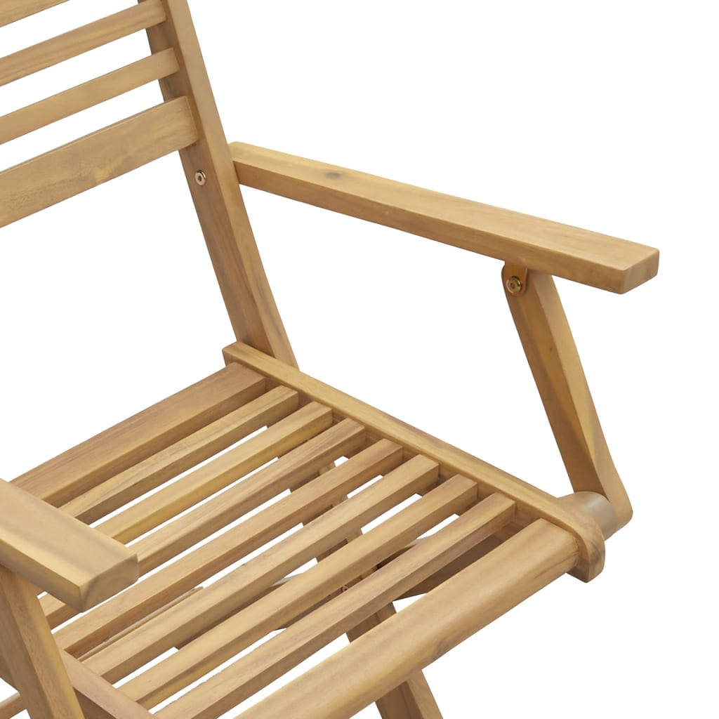 Sedie Giardino Pieghevoli 8pz 54,5x61,5x86,5 Cm Massello Acacia - Image 6