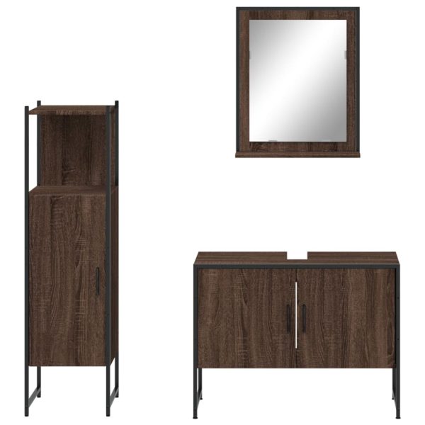 Set Mobili Da Bagno 3 Pz Rovere Marrone In Legno Multistrato - Image 6