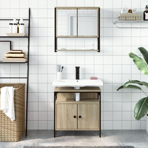 Set Mobili Da Bagno 2 Pz Rovere Sonoma In Legno Multistrato - Image 3
