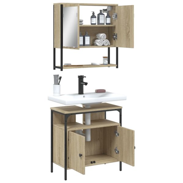 Set Mobili Da Bagno 2 Pz Rovere Sonoma In Legno Multistrato - Image 4