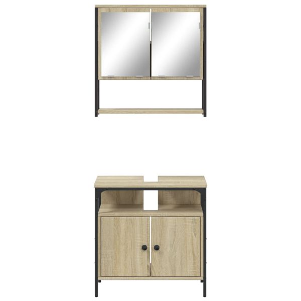 Set Mobili Da Bagno 2 Pz Rovere Sonoma In Legno Multistrato - Image 5