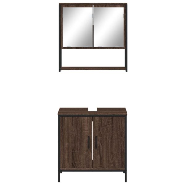 Set Mobili Da Bagno 2 Pz Rovere Marrone In Legno Multistrato - Image 5