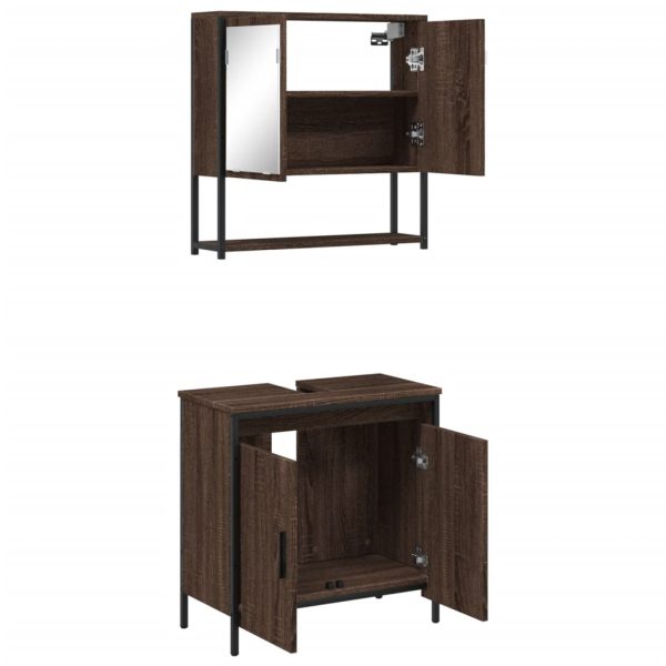 Set Mobili Da Bagno 2 Pz Rovere Marrone In Legno Multistrato - Image 6