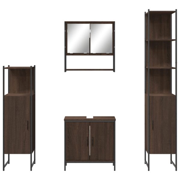 Set Mobili Da Bagno 4 Pz Rovere Marrone In Legno Multistrato - Image 6