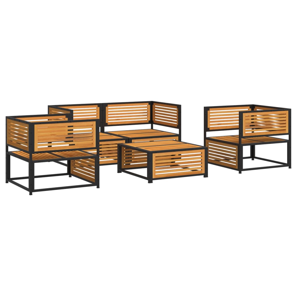 Set Divano Da Giardino 5 Pz Con Cuscini Legno Massello Acacia - Image 3