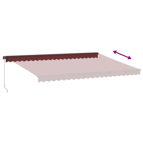 Tenda Da Sole Retrattile Manuale Con Led Bordò 500x350 cm - Image 6