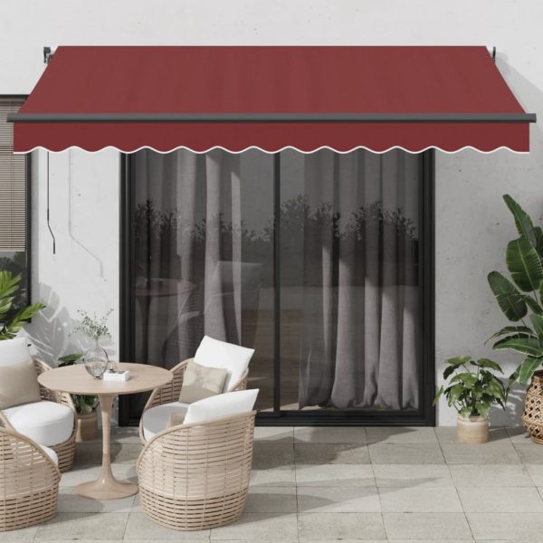 Tenda Da Sole Retrattile Manuale Con Led Bordò 350x250 cm