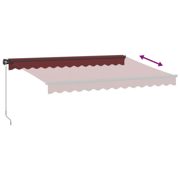 Tenda Da Sole Retrattile Manuale Con Led Bordò 350x250 cm - Image 6