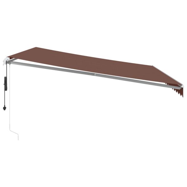 Tenda Da Sole Retrattile Automatica Con Led Marrone 450x350 cm - Image 5