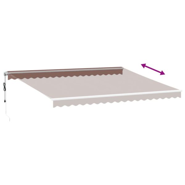 Tenda Da Sole Retrattile Automatica Con Led Marrone 450x350 cm - Image 6
