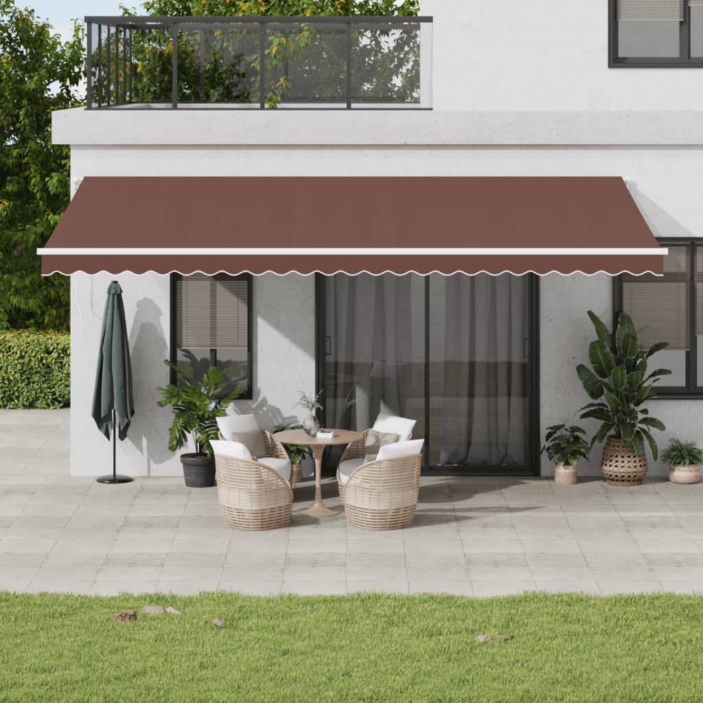 Tenda Da Sole Retrattile Manuale Marrone 600x350 cm